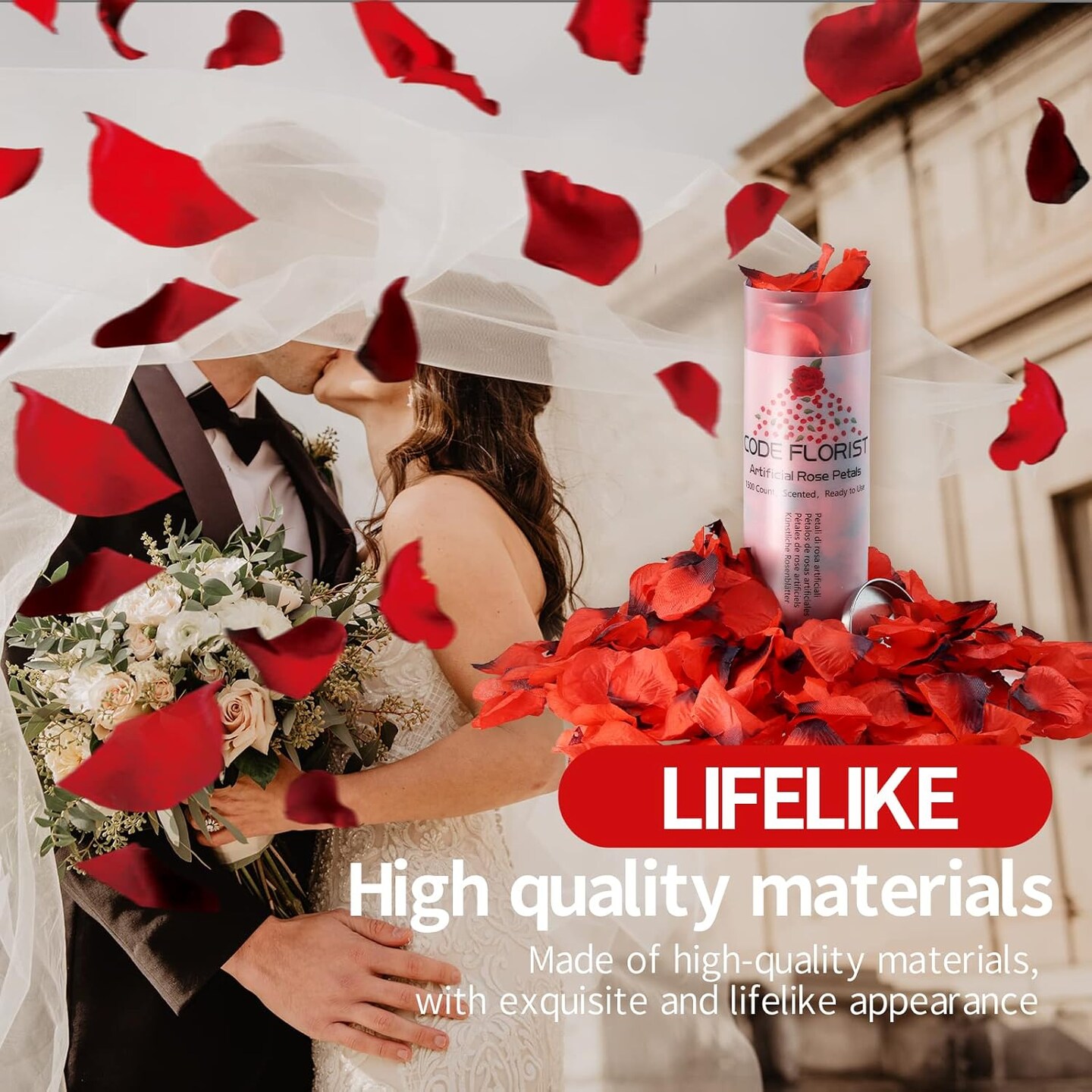 1500 PCS Dark-Red Silk Rose Petals for Valentine's Day,Romantic Night,Wedding,Proposal Anniversary Flower Decorations