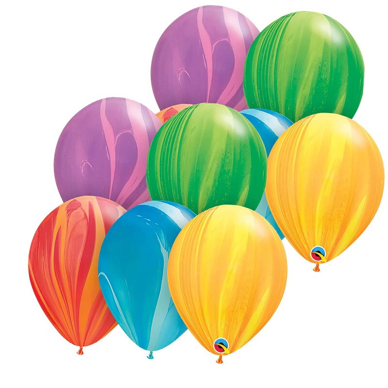 Qualatex&#xAE; 11 Inch Rainbow Superagate Assortment Latex Balloons