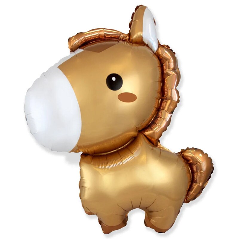 34&#x22; Baby Horse Gold Foil Balloon Animal Party Decoration