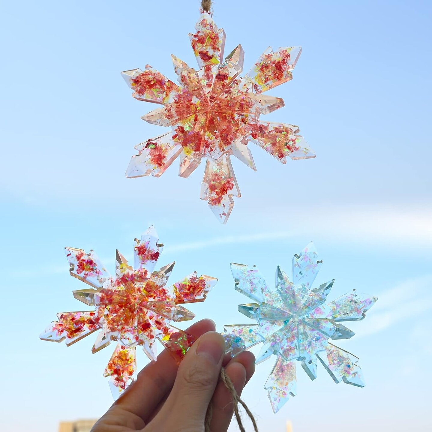 Christmas Resin Molds Silicone - 4 Pcs Big Snowflake Resin Mold