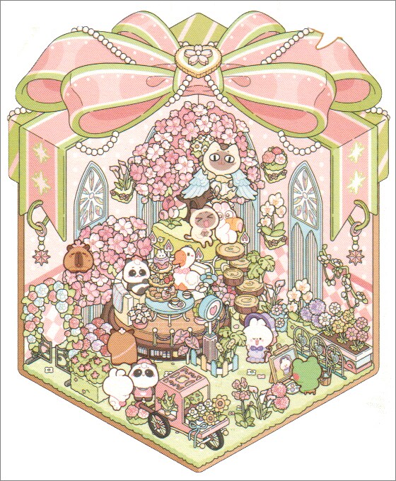 Outdoor Garden Sticker Scene, DIY Isometric Stickers, Adorabilities