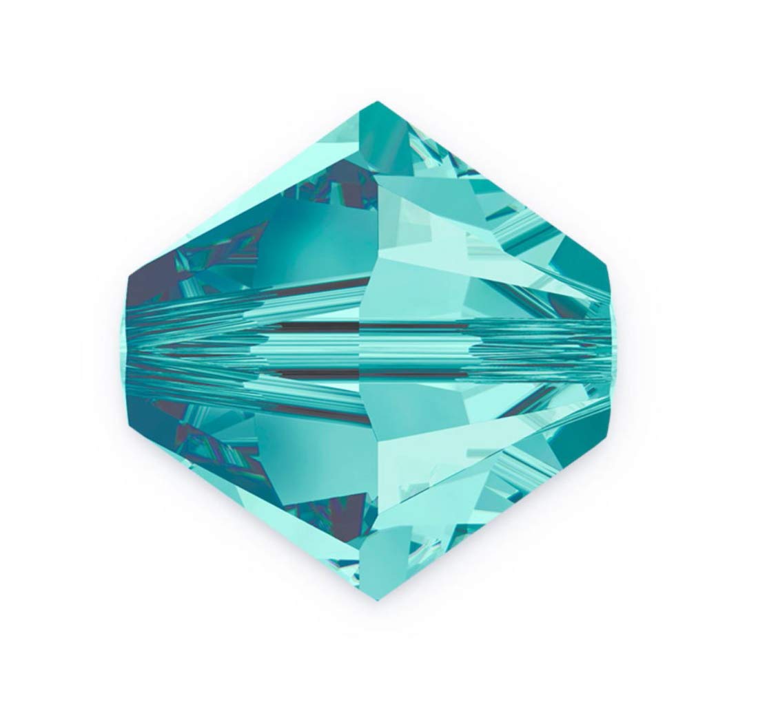 100pcs Authentic Preciosa 6mm Faceted Bicone Crystal Loose Beads Blue Zircon Compatible with Swarovski 5301/5328 for DIY Jewelry Making Pre-B630