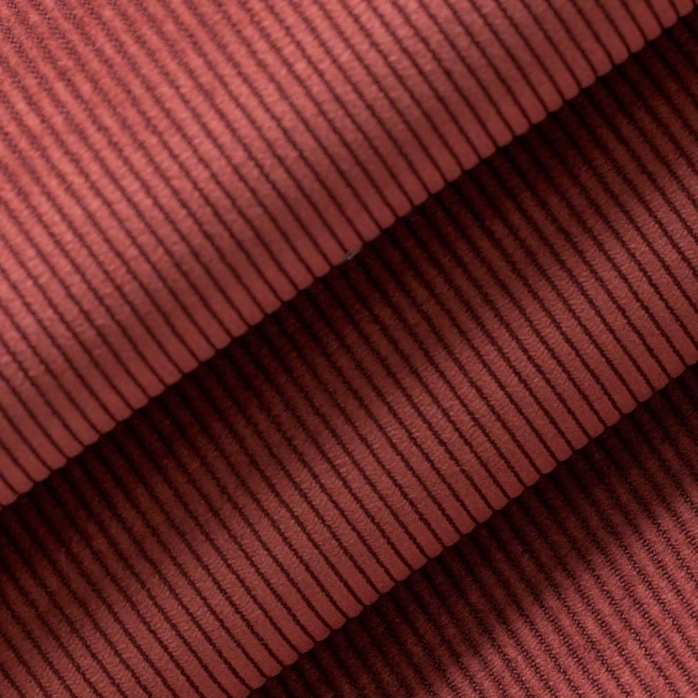 Red Small Scale Corduroy Microfiber Upholstery Fabric by The Yard - SKU: Brayden Paprika