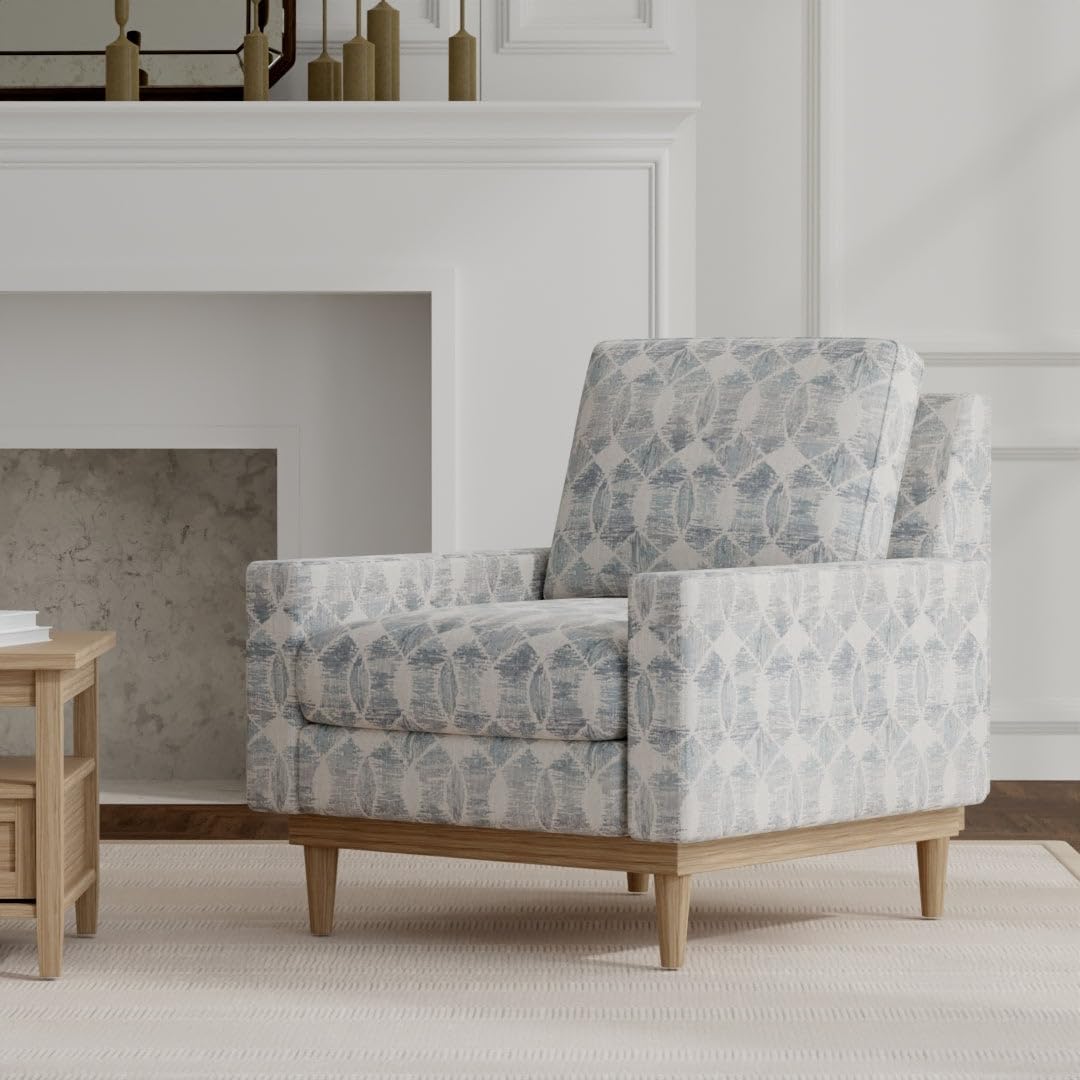 Aqua Teal Performance Grade Abstract Geometric Woven Pattern Upholstery Fabric by The Yard - SKU: Gideon Dragonfly