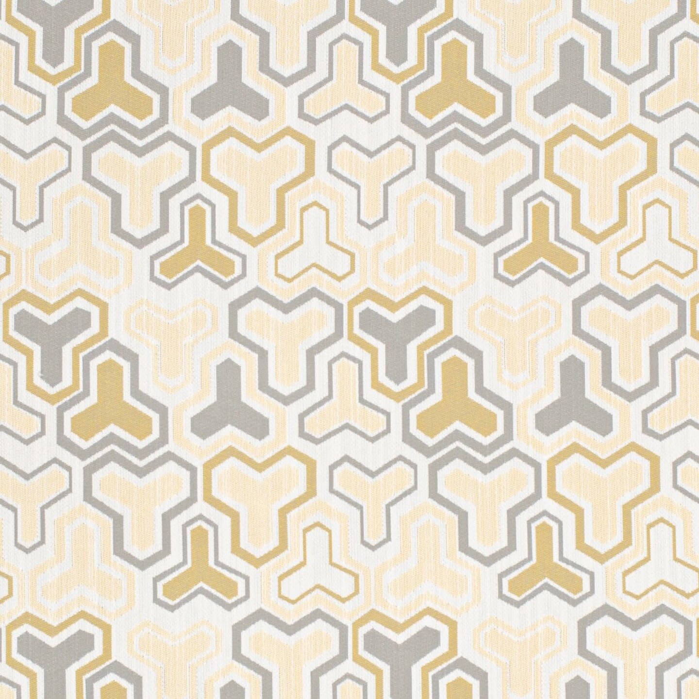Yellow Gold Performance Grade Abstract Geometric Woven Pattern Upholstery Fabric by The Yard - SKU: Sherman Yellow