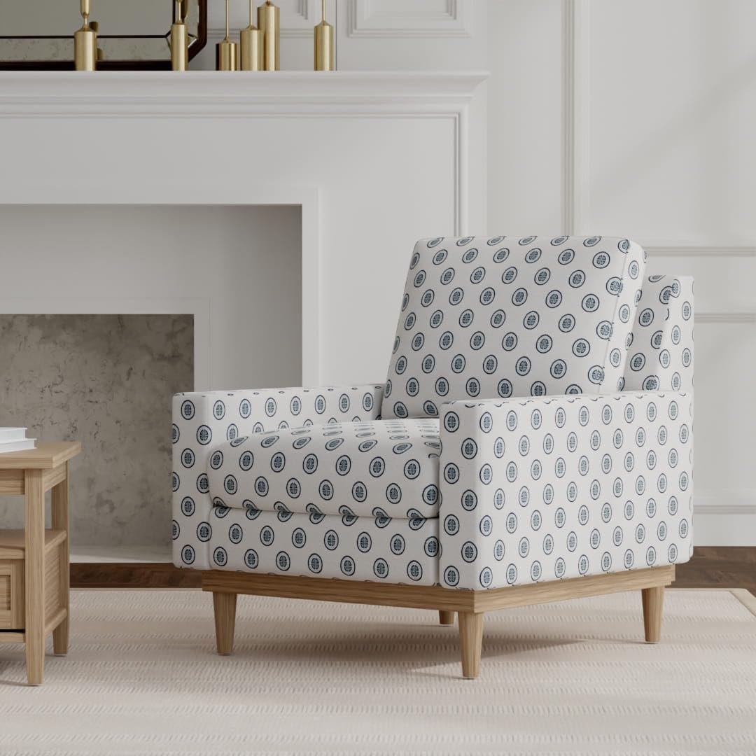 Aqua Blue Abstract Global Geometric Woven Pattern Upholstery Fabric by The Yard - SKU: Kobe Indigo