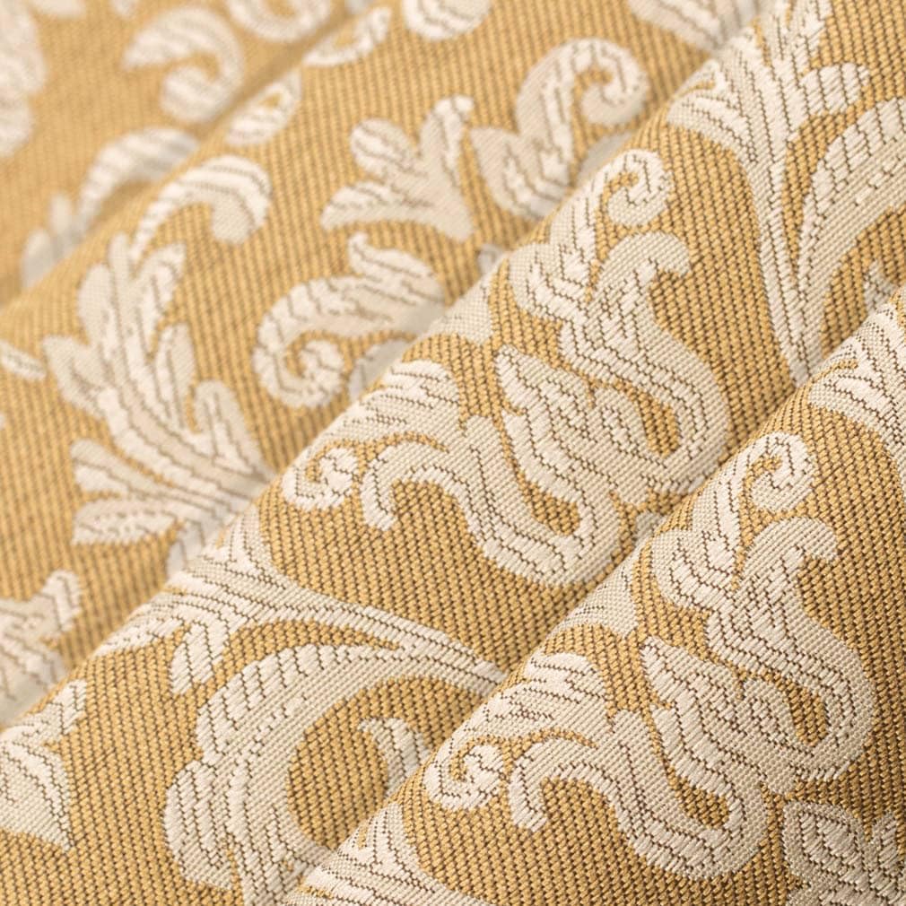Yellow Abstract Damask Woven Pattern Upholstery Fabric by The Yard - SKU: Holcomb Gold