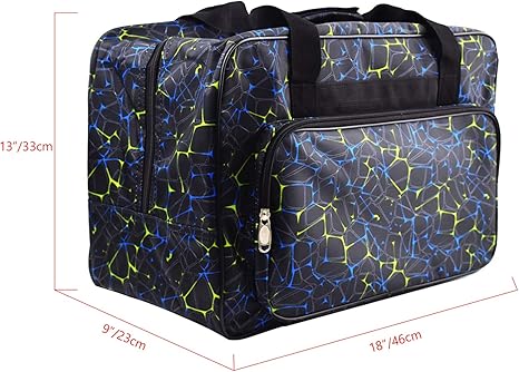 Black Sewing Machine Carrying Case,Universal Canvas Carry Tote Bag,Portable Padded Storage Dust Cover with Pockets for Sewing Machine