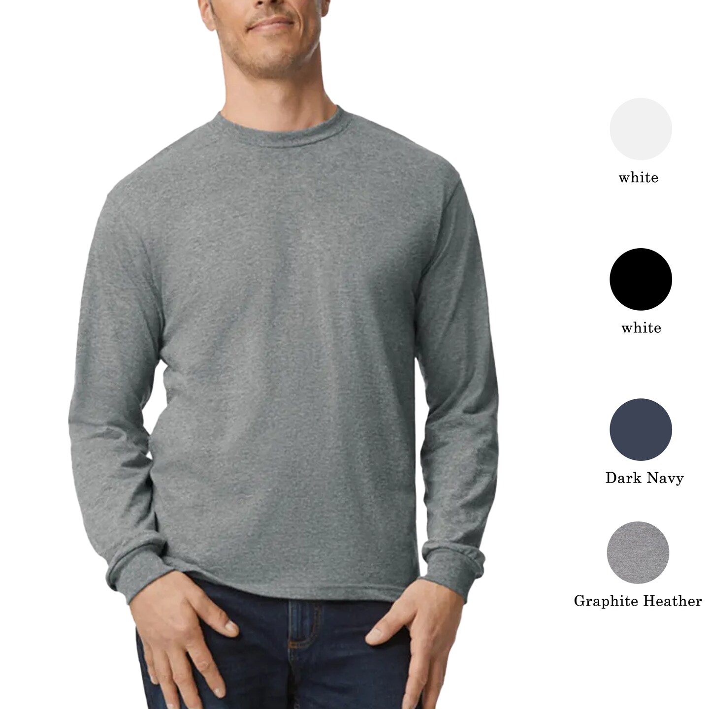 Gildan Hammer Long Sleeve Adult Crewneck Tee Mix Color T-Shirt