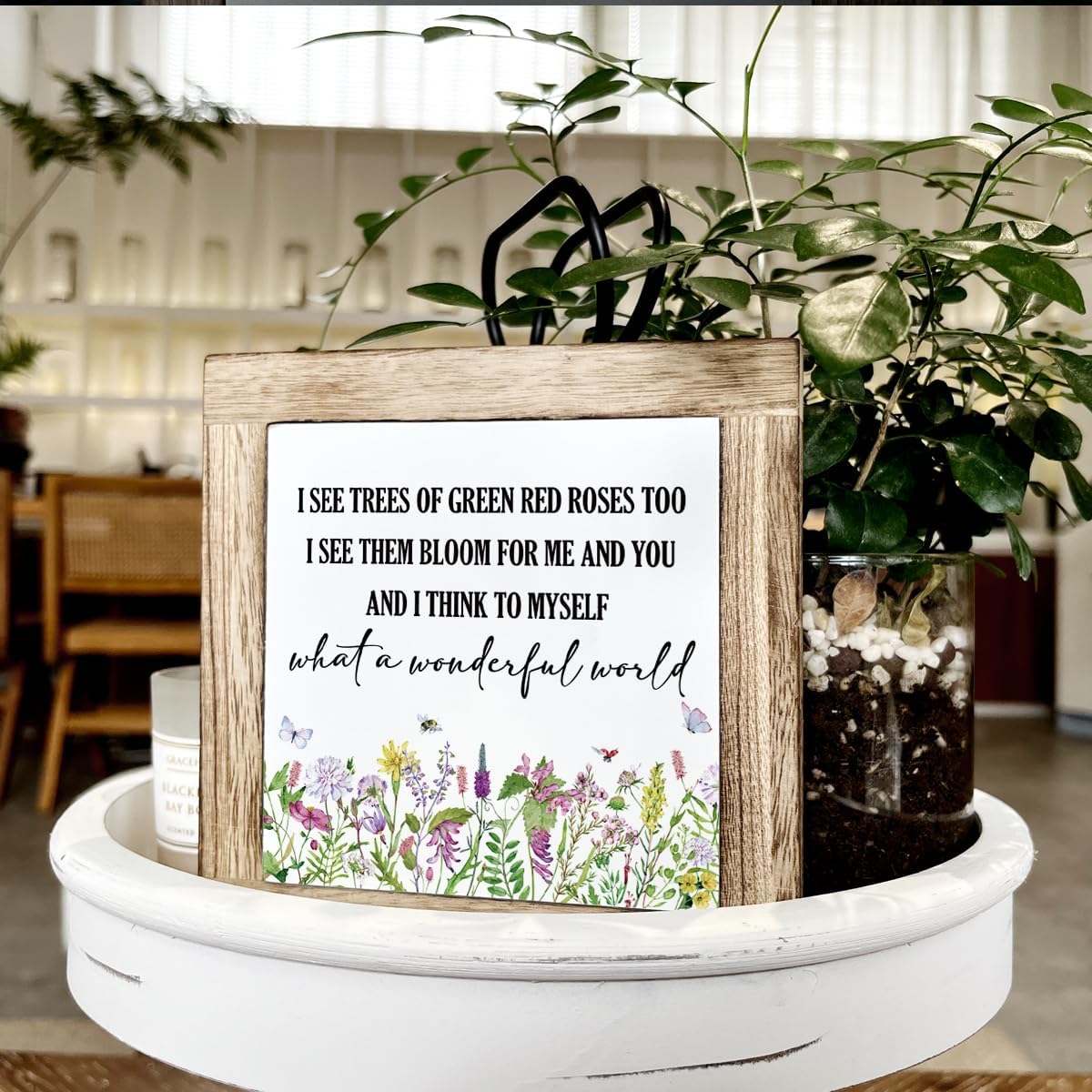 Spring Decor, Wooden Box Signs for Home Decor, Flower Sign Wall Decor