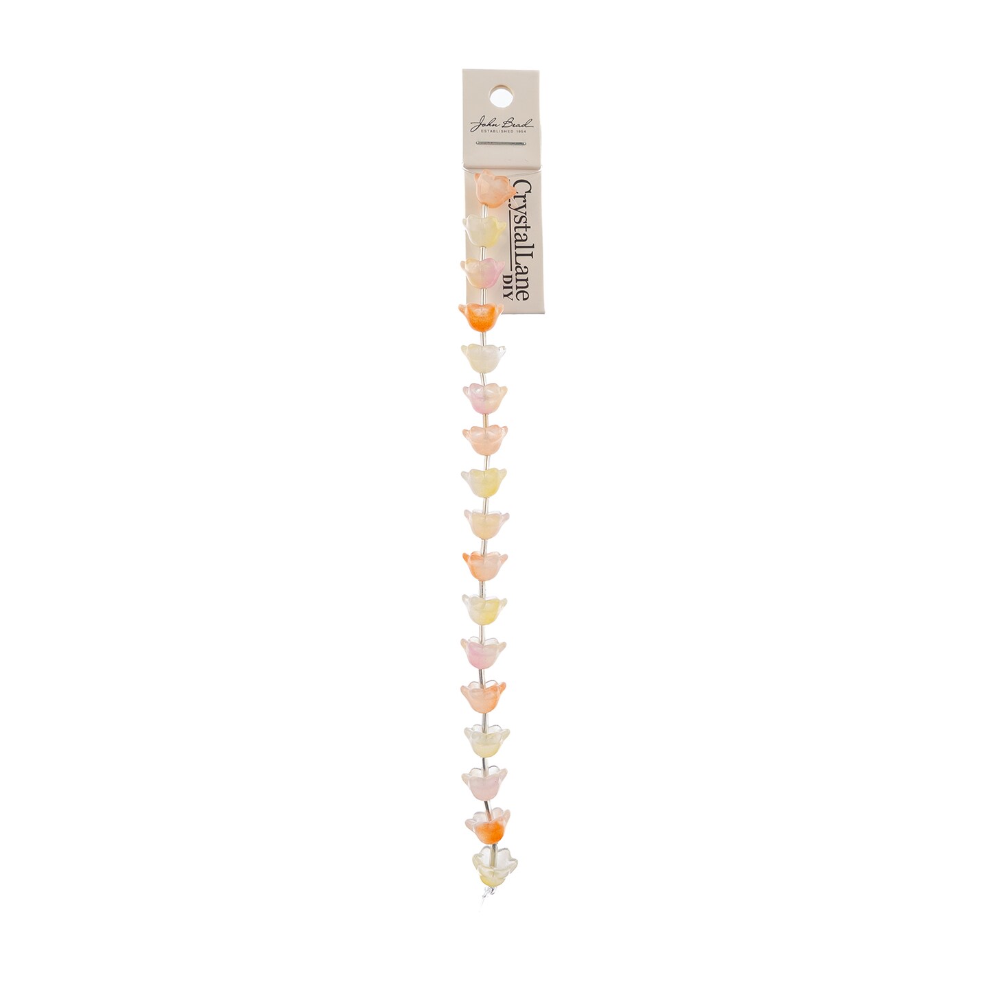 Crystal Lane DIY Glass Garden 8x12mm Tulip Flowers Bead Strand, 17pcs