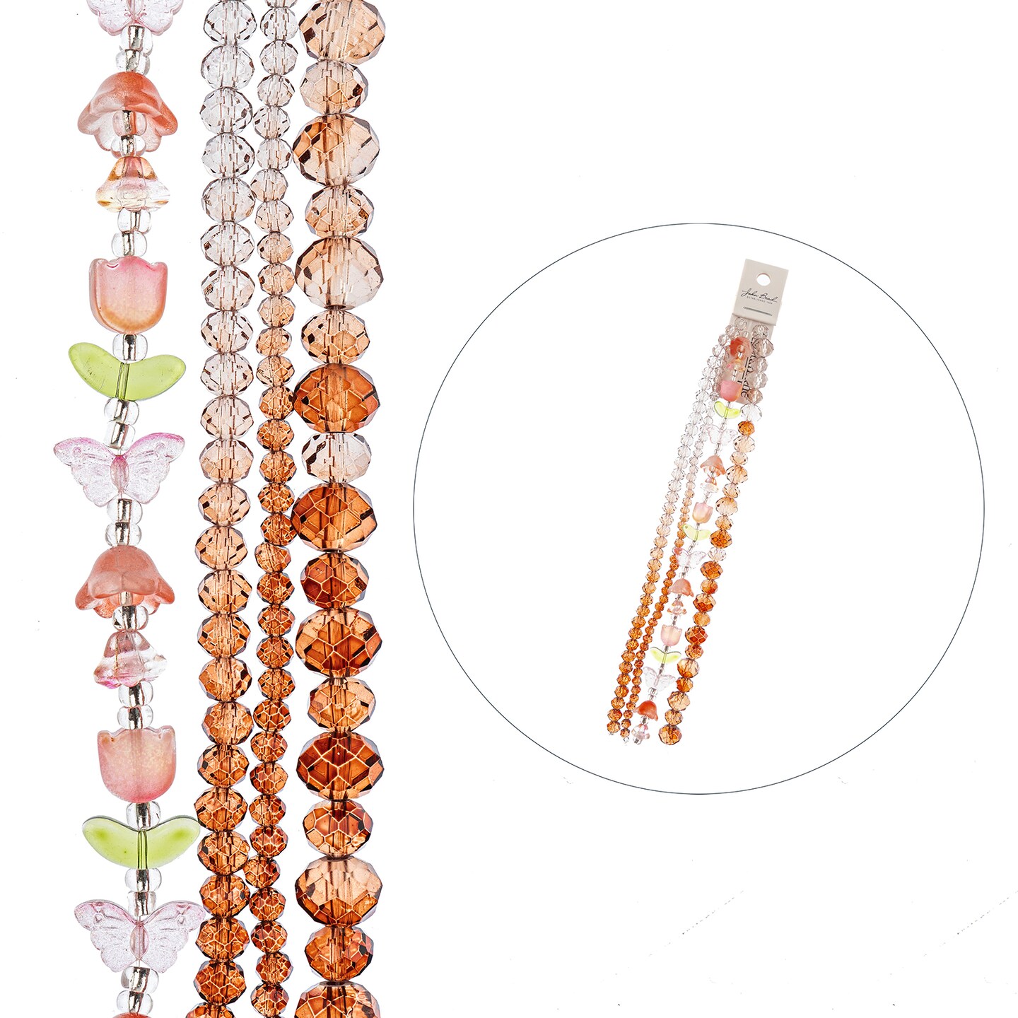 Crystal Lane DIY Glass Garden 7in Mixed Bead Strands