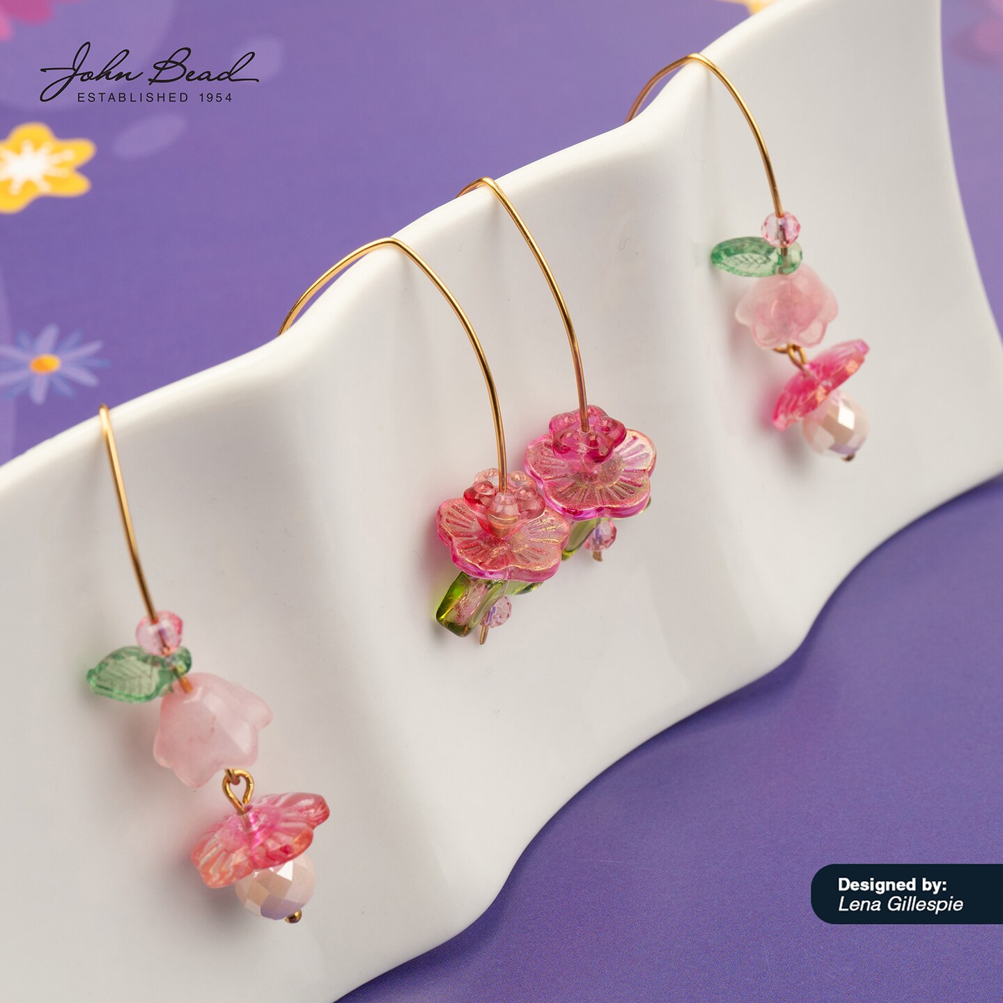 Crystal Lane DIY Glass Garden 13mm Opaque Small Flower Caps Bead Strand