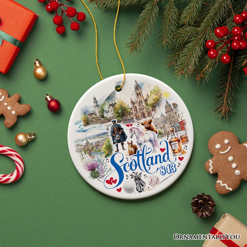 Enchanting Scotland Christmas Ornament, Celtic Culture and Heritage Edinburgh Souvenir and Gift