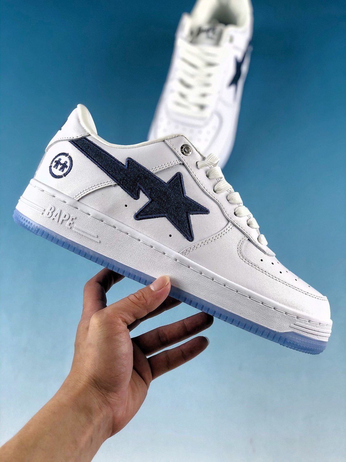 A Bathing Ape Bape SK8 Sta v2 Last Orgy White Blue Sneakers