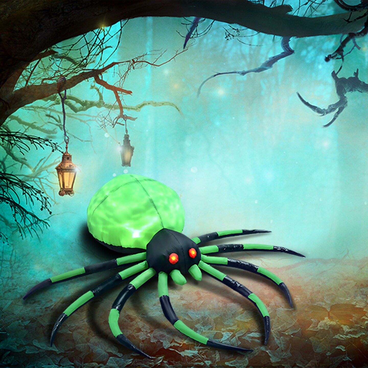 6&#x27; Halloween LED Yard Decor Crawling Spider, Blow Up Inflatable Outdoor Decoration for Garden, Waterproof