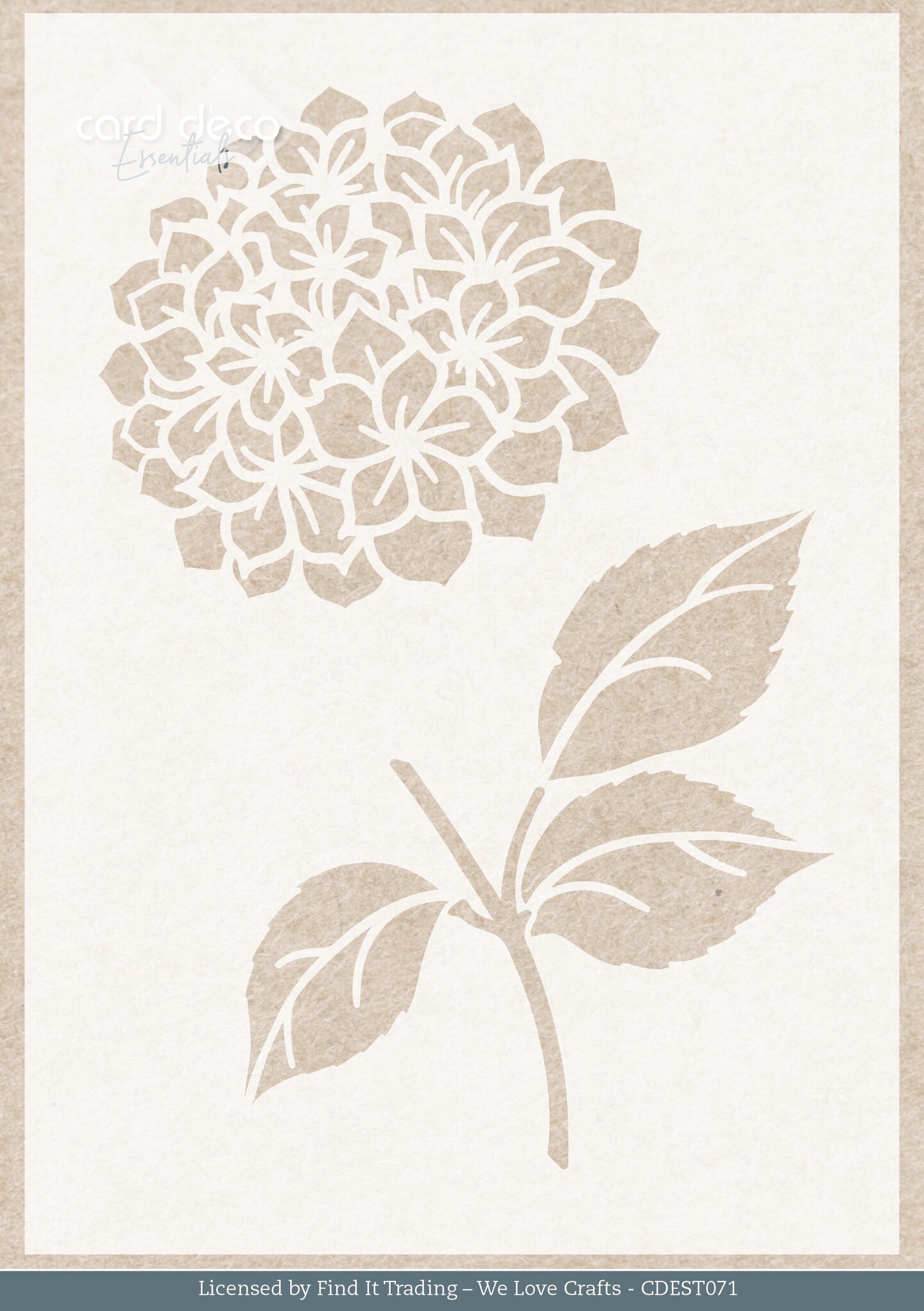 Find It Trading Card Deco Essentials Stencil-Blue Hydrangea A5, Blue Meadow