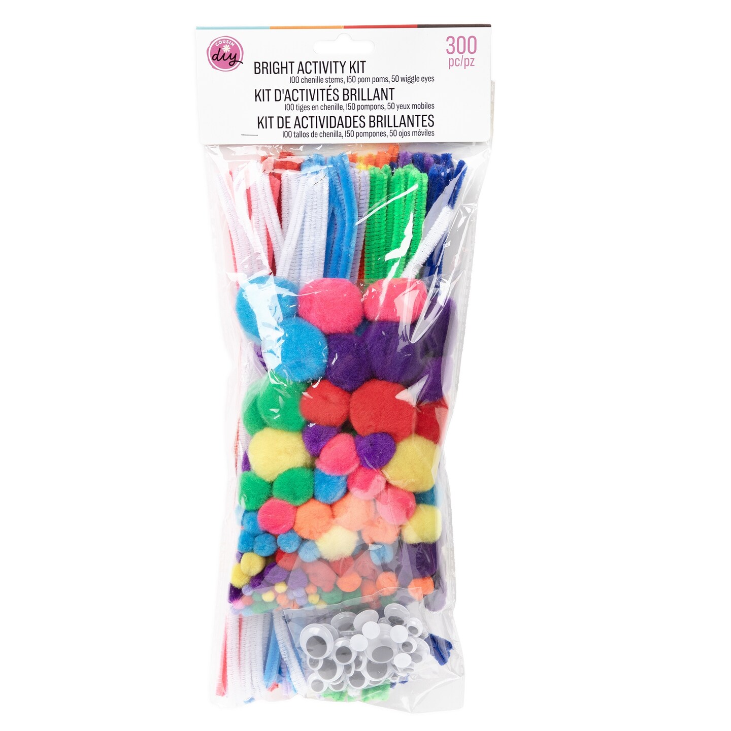 CousinDIY Jumbo Chenille Stems Craft Pack 300/PKG-Bright