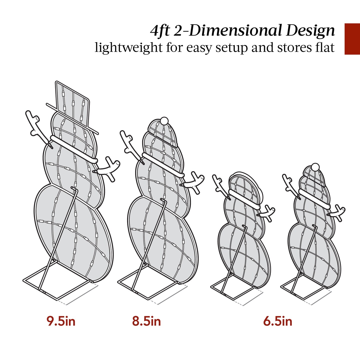 Best Choice Products 2D Lighted Snowman Family Set Outdoor Yard Décor w/ LED Lights