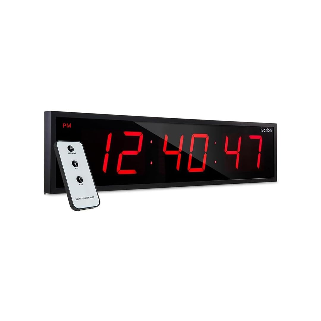 Ivation Huge 24 Inch Large Big Oversized Digital LED Wall Clock