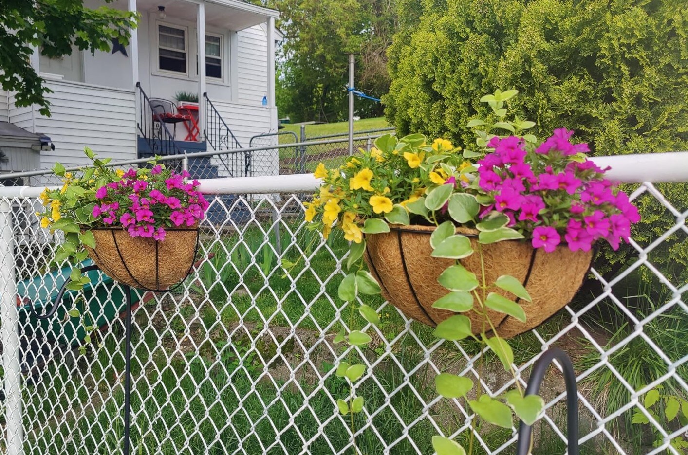 Wall Hanging Planters Wall Mounted Baskets with Coco Liner Flower Planters for Outdoor Hanging Flower Pots for Garden Porch Decoration
