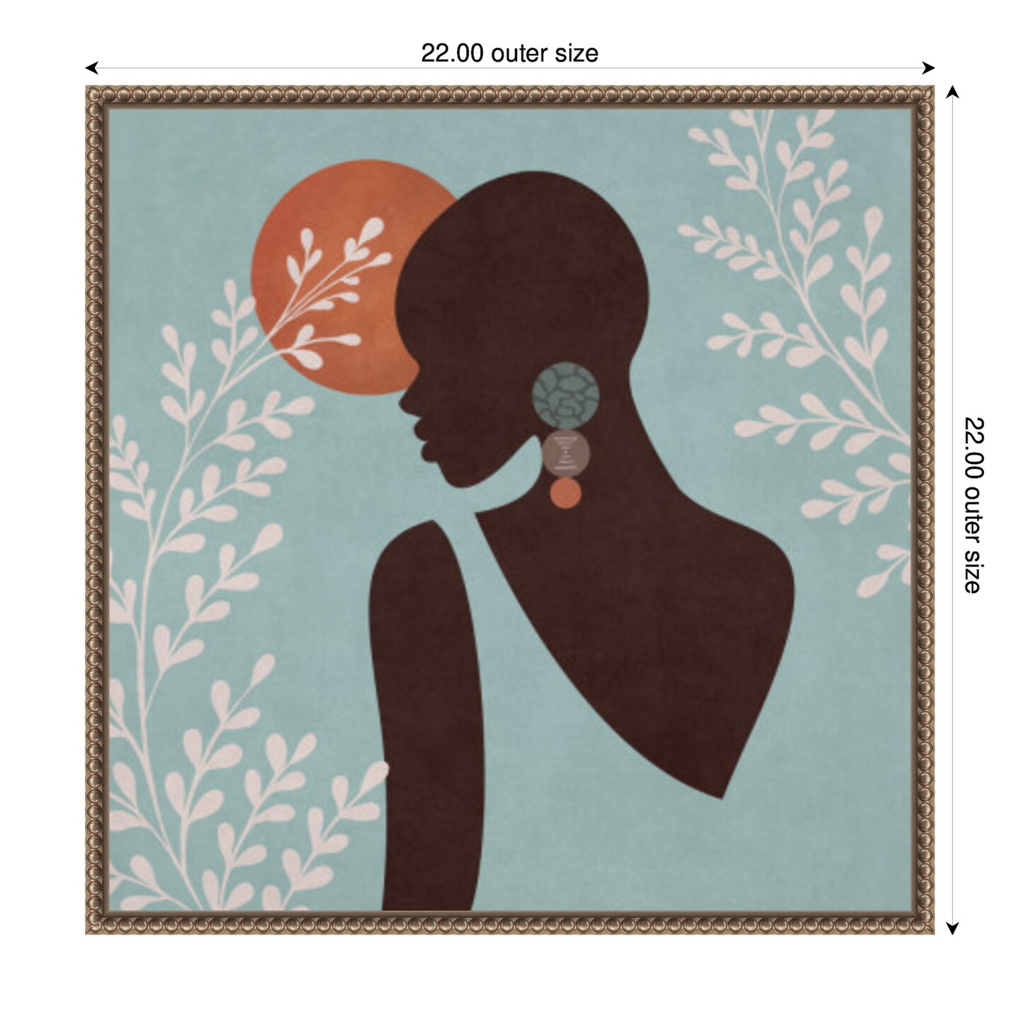 African Black Woman 01 Turkuaz by Emel Tunaboylu Framed Canvas Wall Art