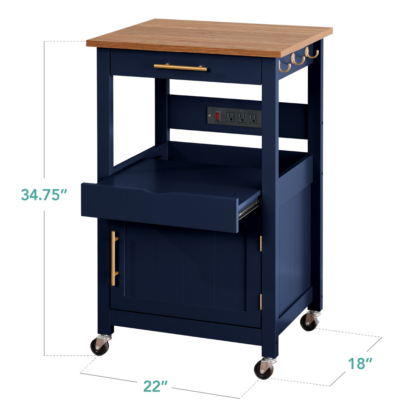 Best Choice Products Rolling Kitchen Island Cart, Single Door Cabinet w/ Drawer, Sliding Tray, Outlet