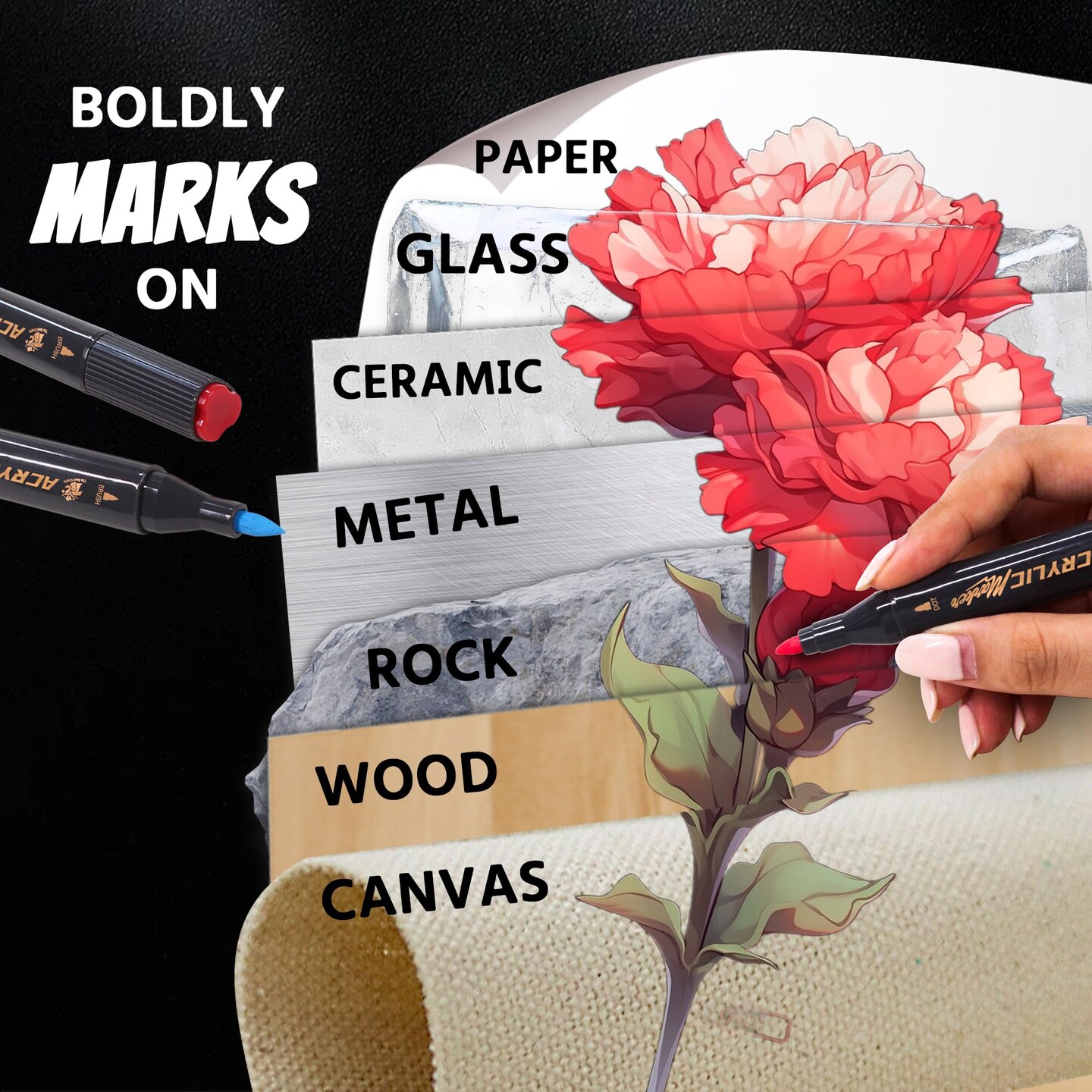 TBC The Best Crafts 120 Couleurs Feutre Alcool, Feutre A