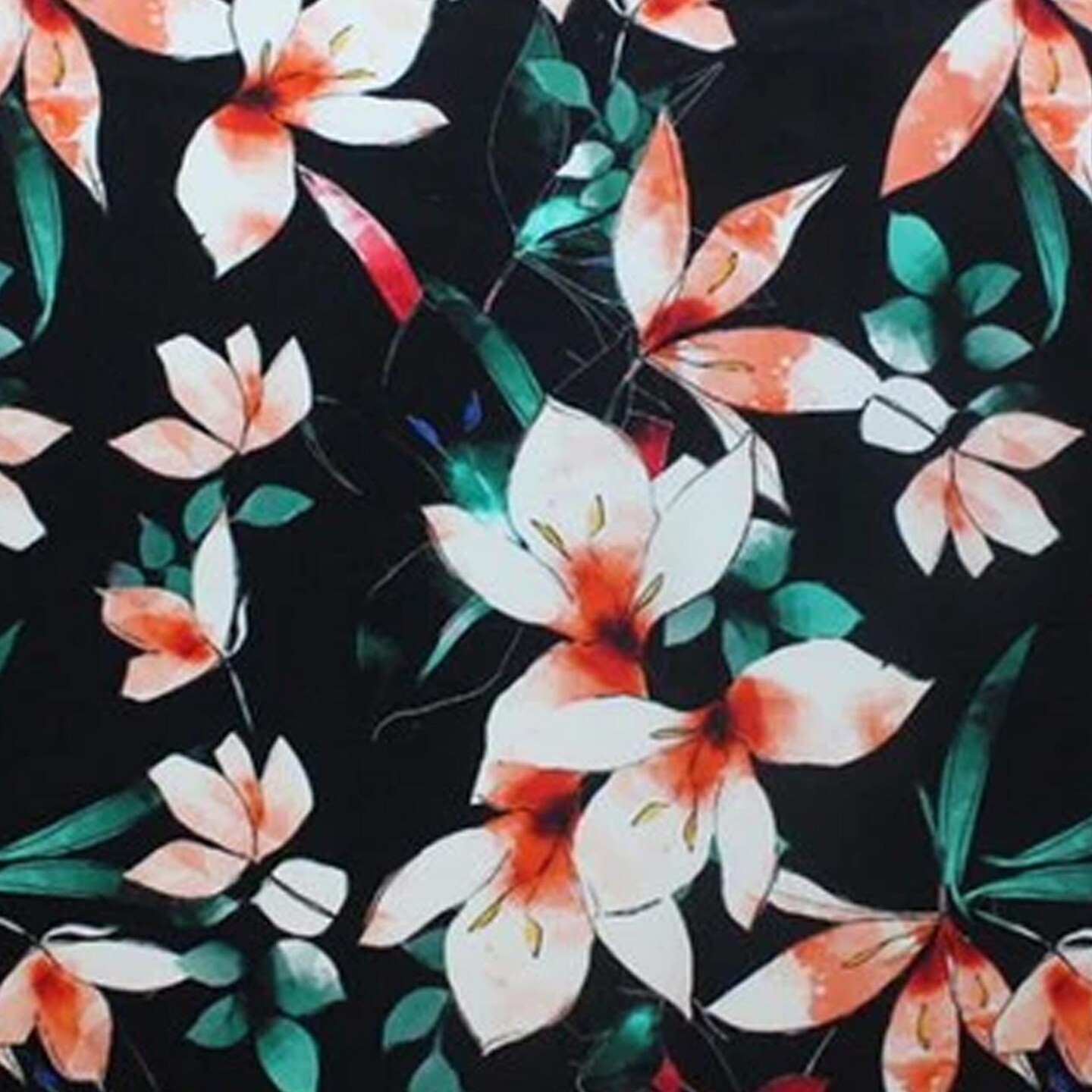 82% Nylon & 18% Spandex Floral Vines Printed Spandex 55/56” Width