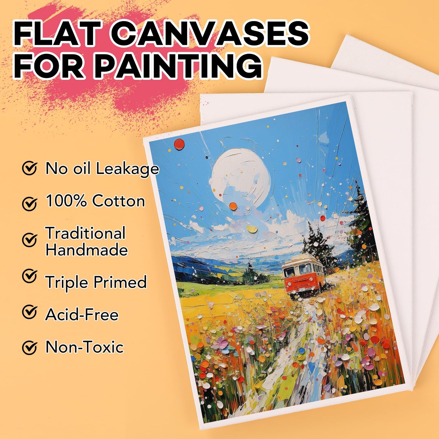 5x7IN Small Canvases for Painting, 30 Pack Mini Canvas Boards for Painting Canvas Primed Acid Free Mini Blank Canvas Panels for Oil Paint,Watercolor,Acrylic Paint,Gouache&#x26;Tempera.
