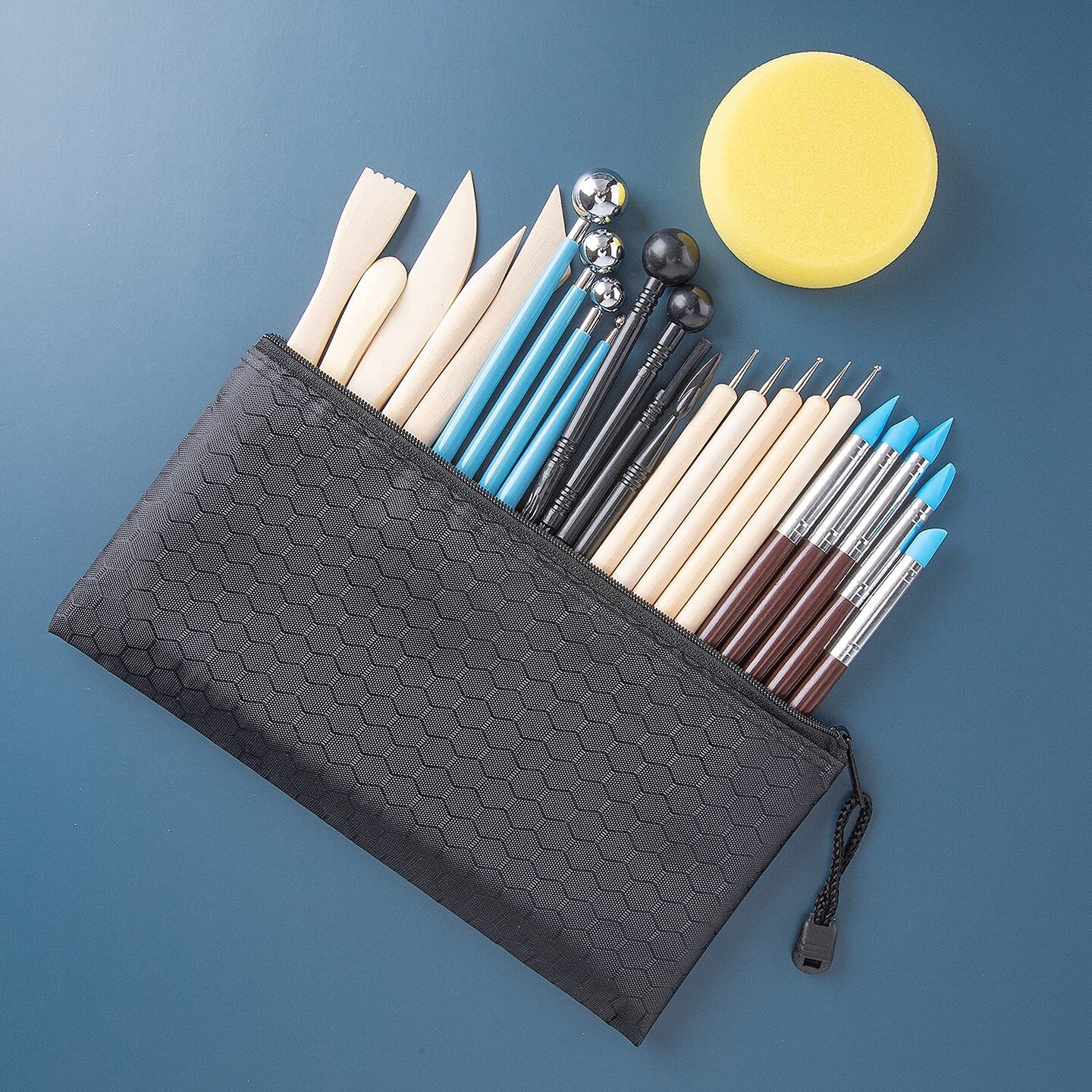 Clay Tools Kit, 25 PCS Polymer Clay Tools, Ceramics Clay Sculpting Tools Kits, Air Dry Clay Tool Set for Adults, Kids, Pottery Craft, Baking, Carving, Drawing, Dotting, Molding, Modeling, Shaping