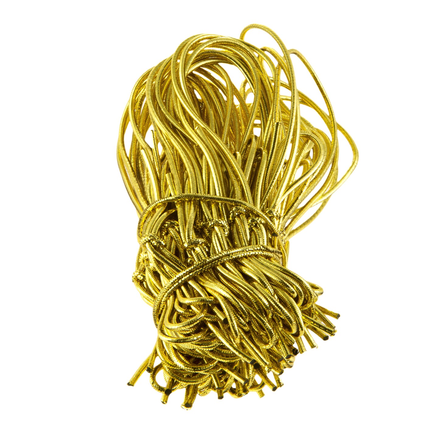 JewelrySupply 8&#x22; Gold Metallic Pre-Tied Stretch Loops Pre-Tied Elastic Bows (Package of 50)