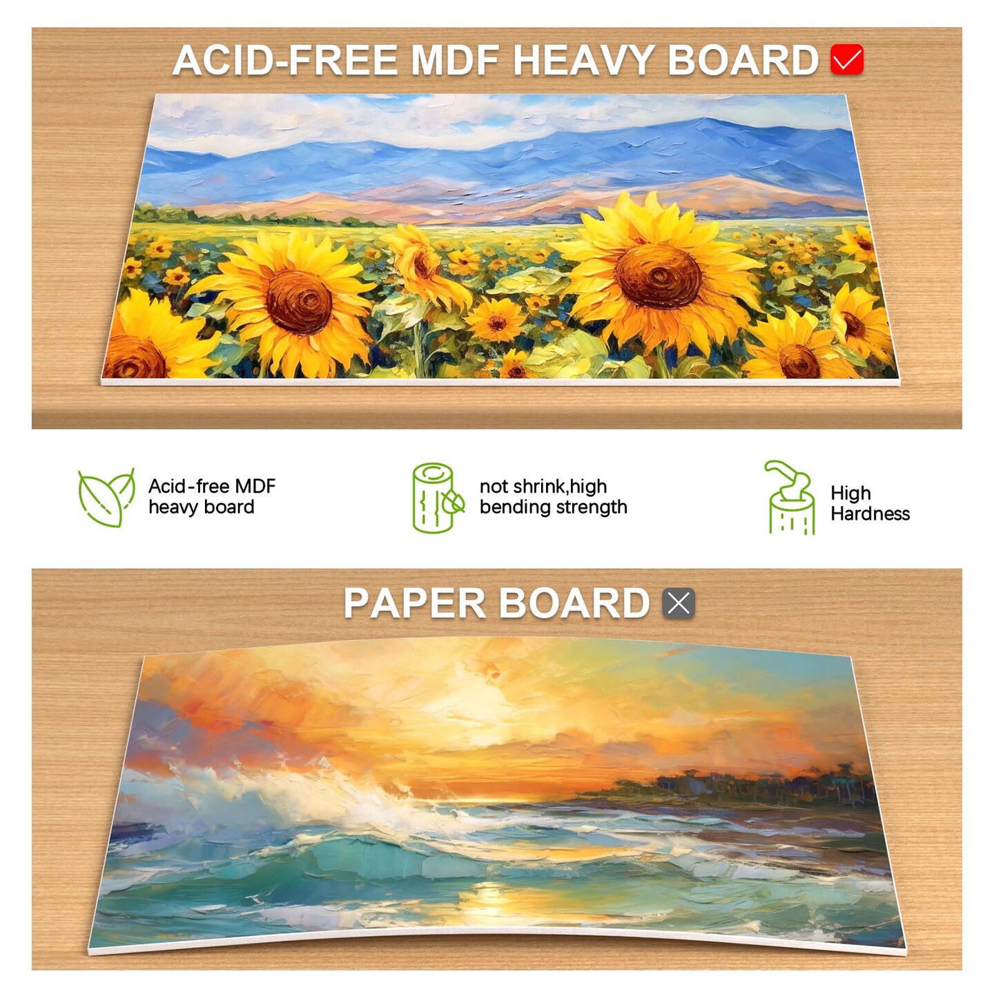 4 Pack 8x10 Inch Canvas Boards Canvas Panels-Gesso Primed Acid-Free 100% Cotton Blank for Acrylics Oil Watercolor Tempera Paint