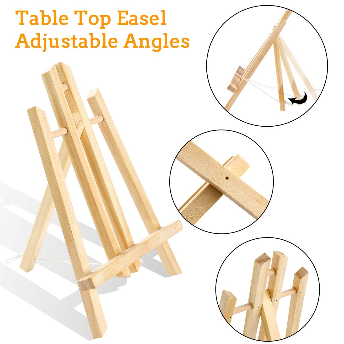 Wood Easels, Easel Stand for Painting Canvases, Art, and Crafts. (11.8 inch, 4 Pack), Tripod, Painting Party Easel, Kids Student Table School Desktop, Portable Canvas Photo Picture Sign Holder