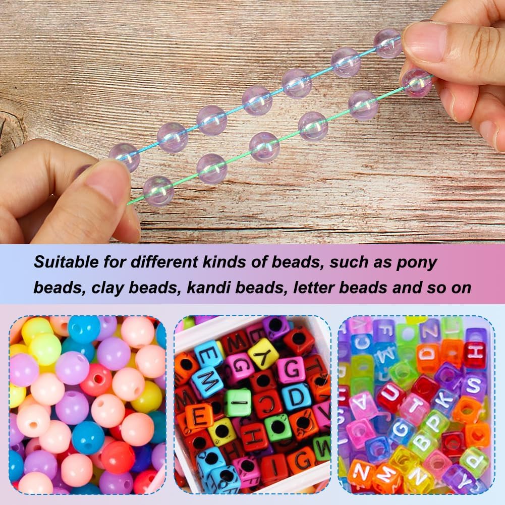 1mm Elastic String, 328 Feet Rainbow Stretchy Bracelet String Beading Cord for Bracelets