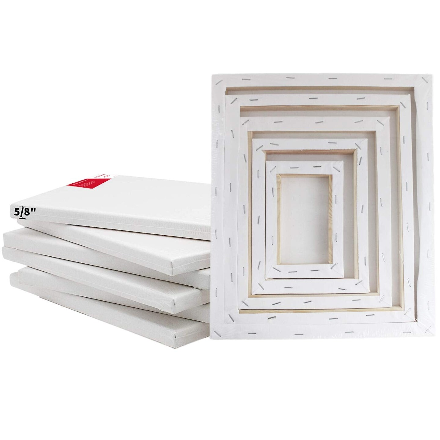 10 Pcs Stretched Canvases with Multi Size Pack, 4x6, 6x8, 8x10, 10x12, 12x14, for Painting, Acrylic Pouring, Oil Paint &#x26; Watercolor Art Media