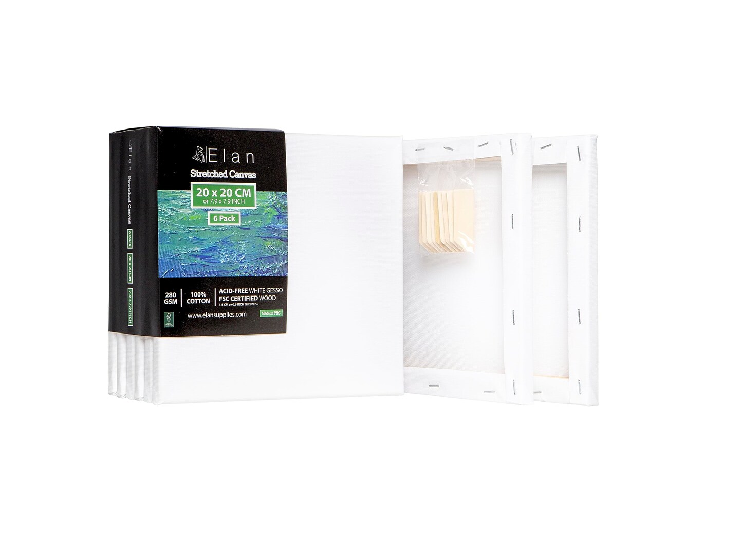 Stretched Canvases 8x8, 6-Pack Canvases for Painting, Painting Canvas Bulk, Stretched Canvas for Adults Blank Canvas for Painting Painting Canvases, Paint Canvases for Painting, Art Canvas