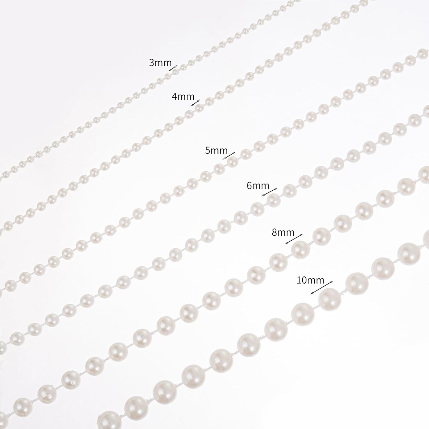3mm Small Crafts Faux Pearl Beads Garland Pearl Bead Roll Strand of Pearls to Decorate Floral Centerpieces