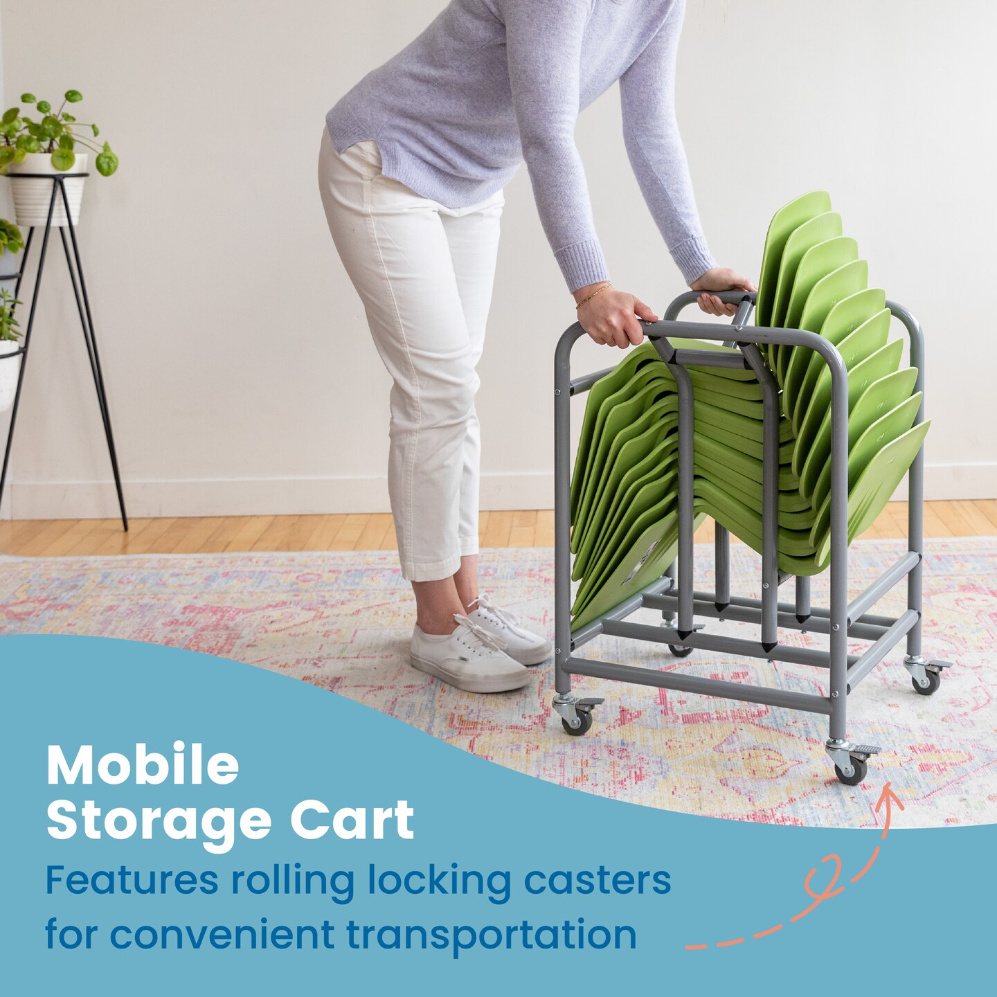 The Surf Portable Lap Desk with Mobile Storage Cart, Flexible Seating, 10-Pack