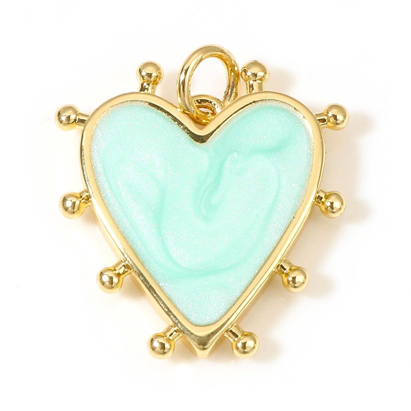 Heart Charms - Enamel Charms - 18k Gold Charms - Jewelry Making Charms - 19x18mm - 2pcs