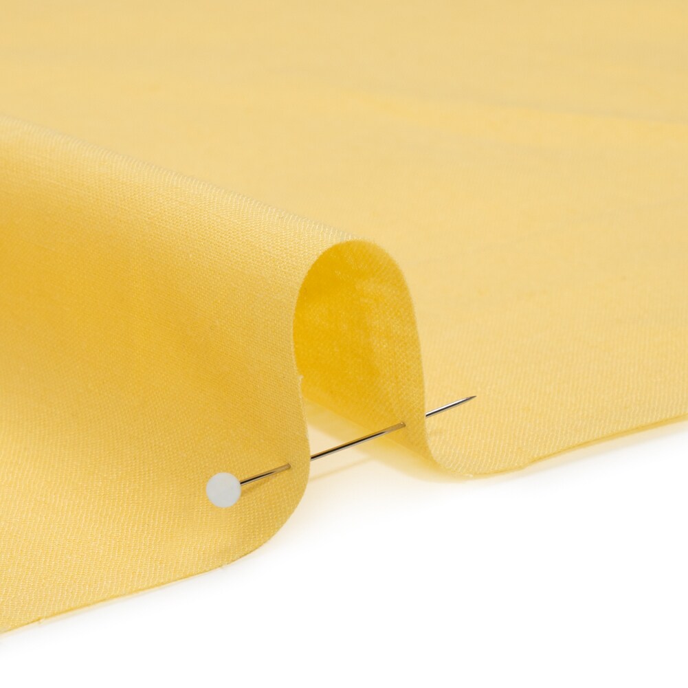 1 Yard Sunshine Linen and Cotton Woven Bright Yellow Solid Fabric
