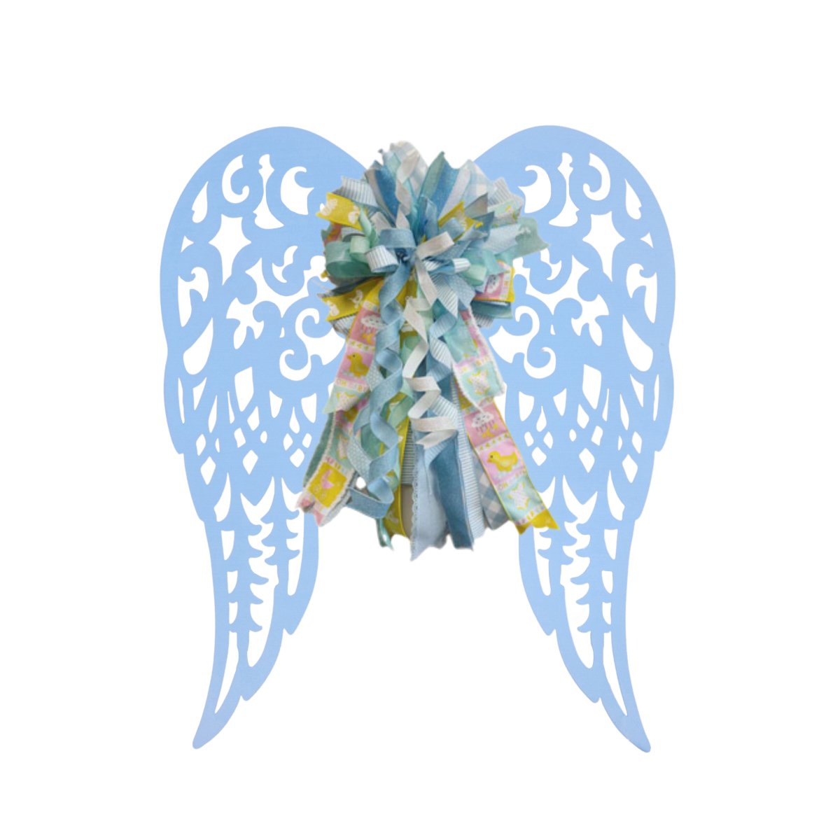 24&#x22; Metal Filigree Angel Wings: Light Blue