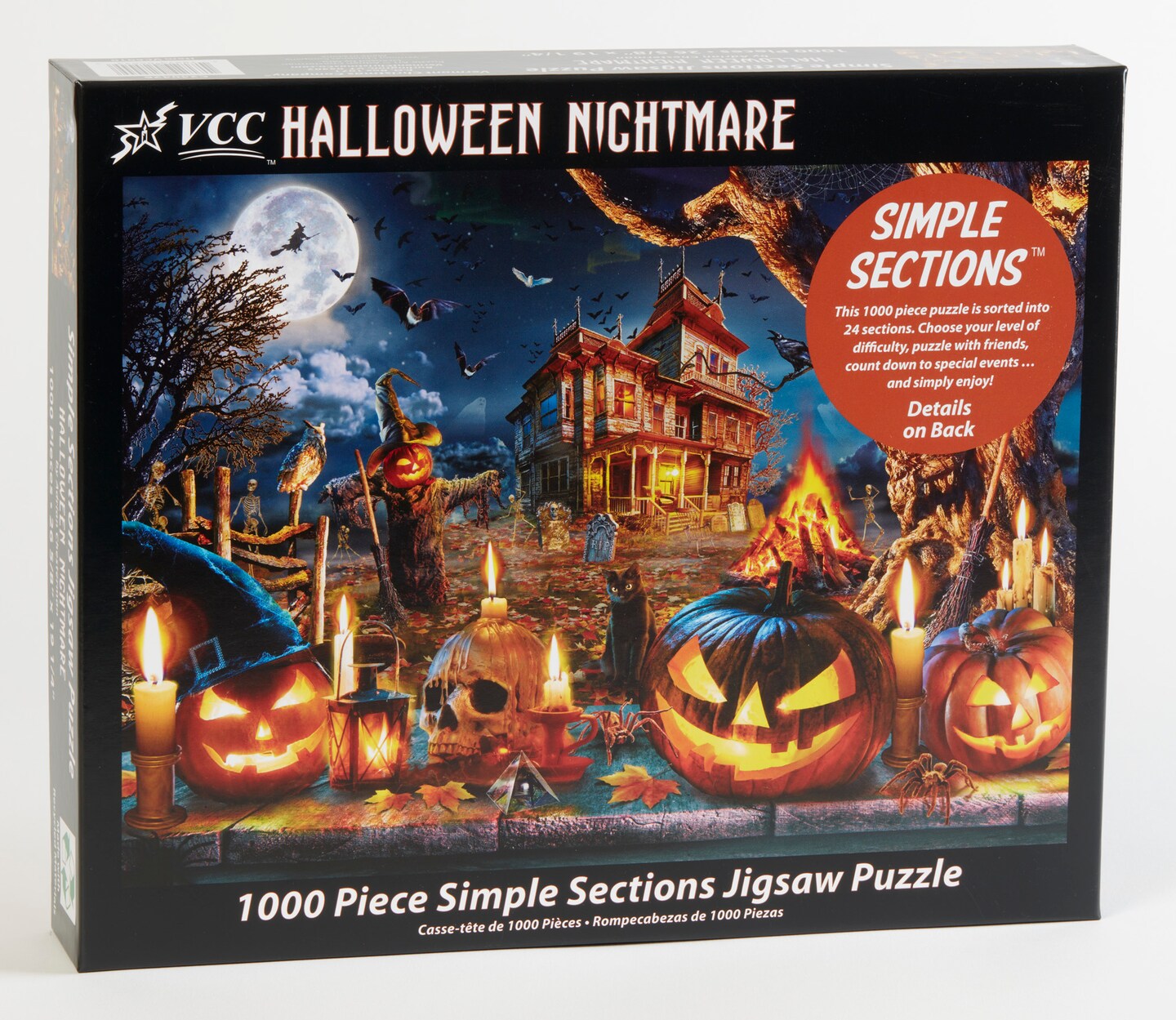 Count Down to Halloween Puzzle - Halloween Nightmare Simple Sections™ Jigsaw Puzzle - 1000 Pieces - 24 Sections to Complete - 2025 Advent Calendar