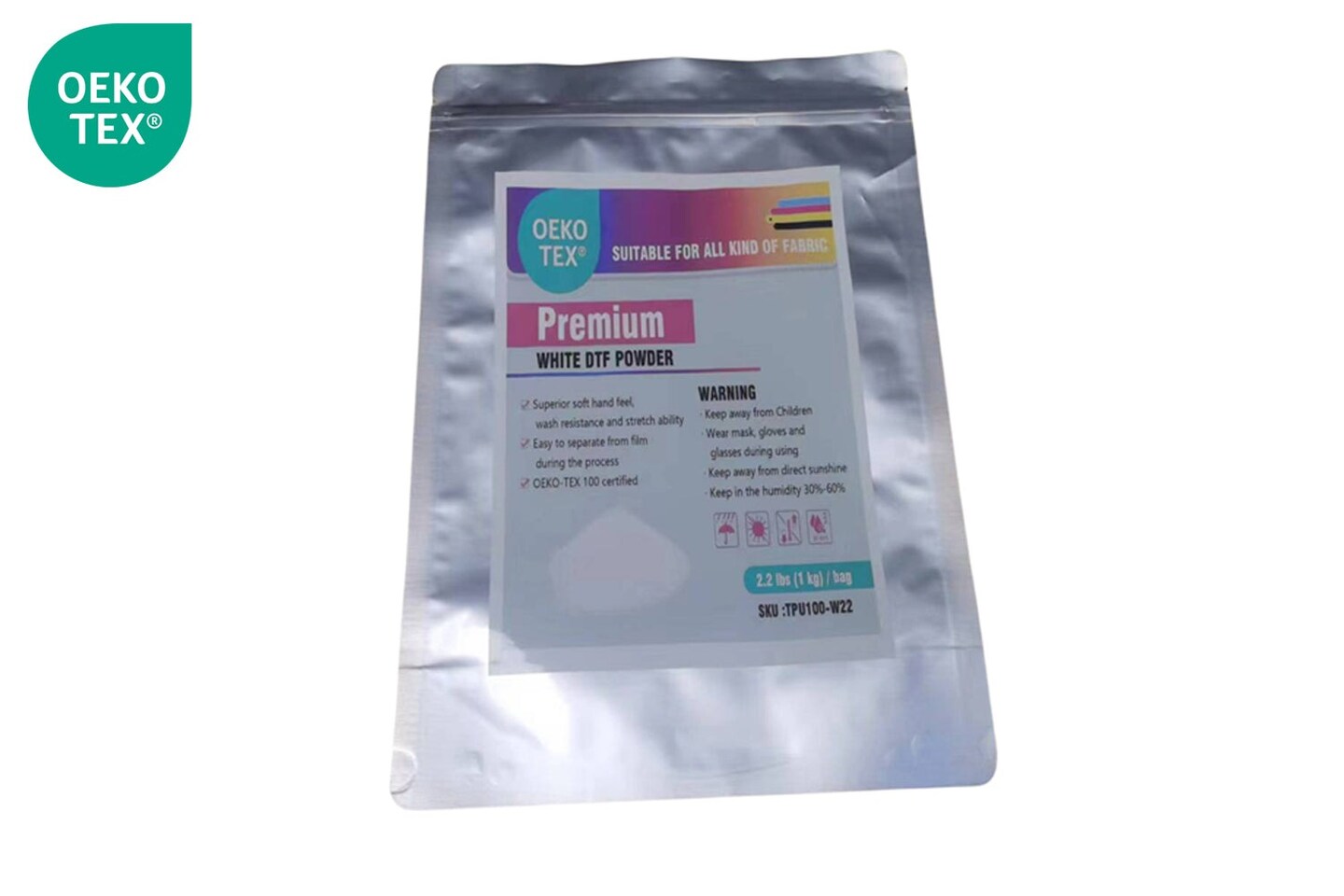 DTF White Hot Melt Adhesive Powder 1KG (2.2Lbs)