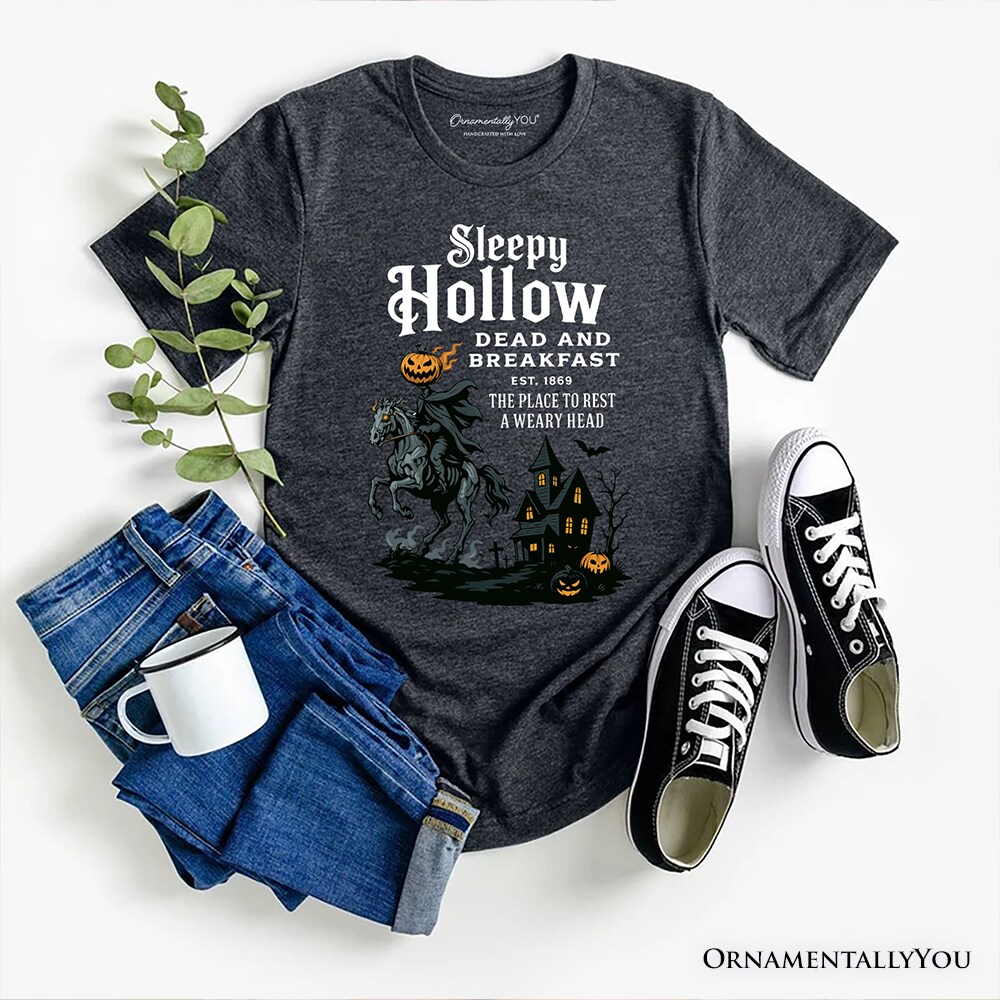 Headless Horseman Sleepy Hollow Halloween T-Shirt, Dead and Breakfast Retro Tee