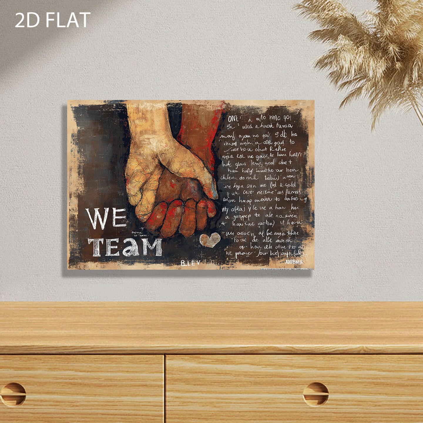 Inspirational Canvas Wall Art with Pine Wood Frame - Ideal for Home and Office Decor