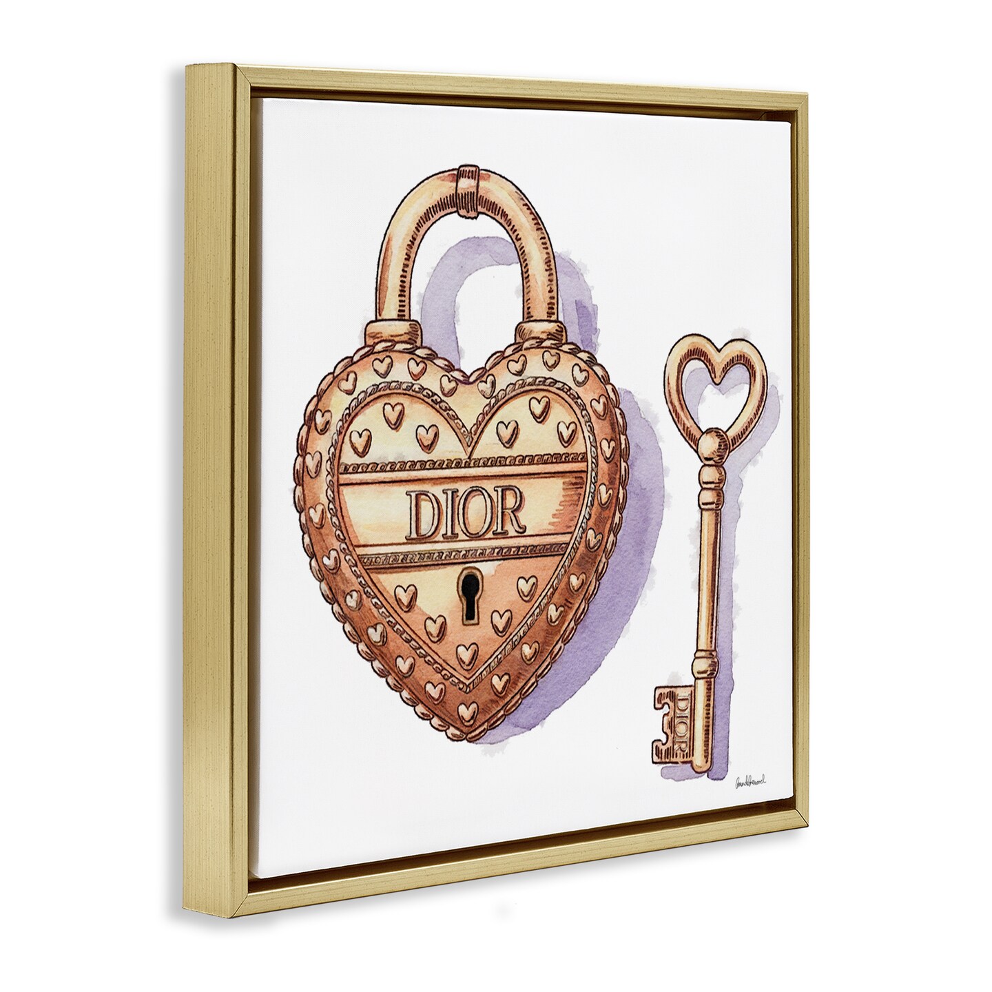 Stupell Industries Glam Lock and Key Floating Frame, design by Amanda Greenwood