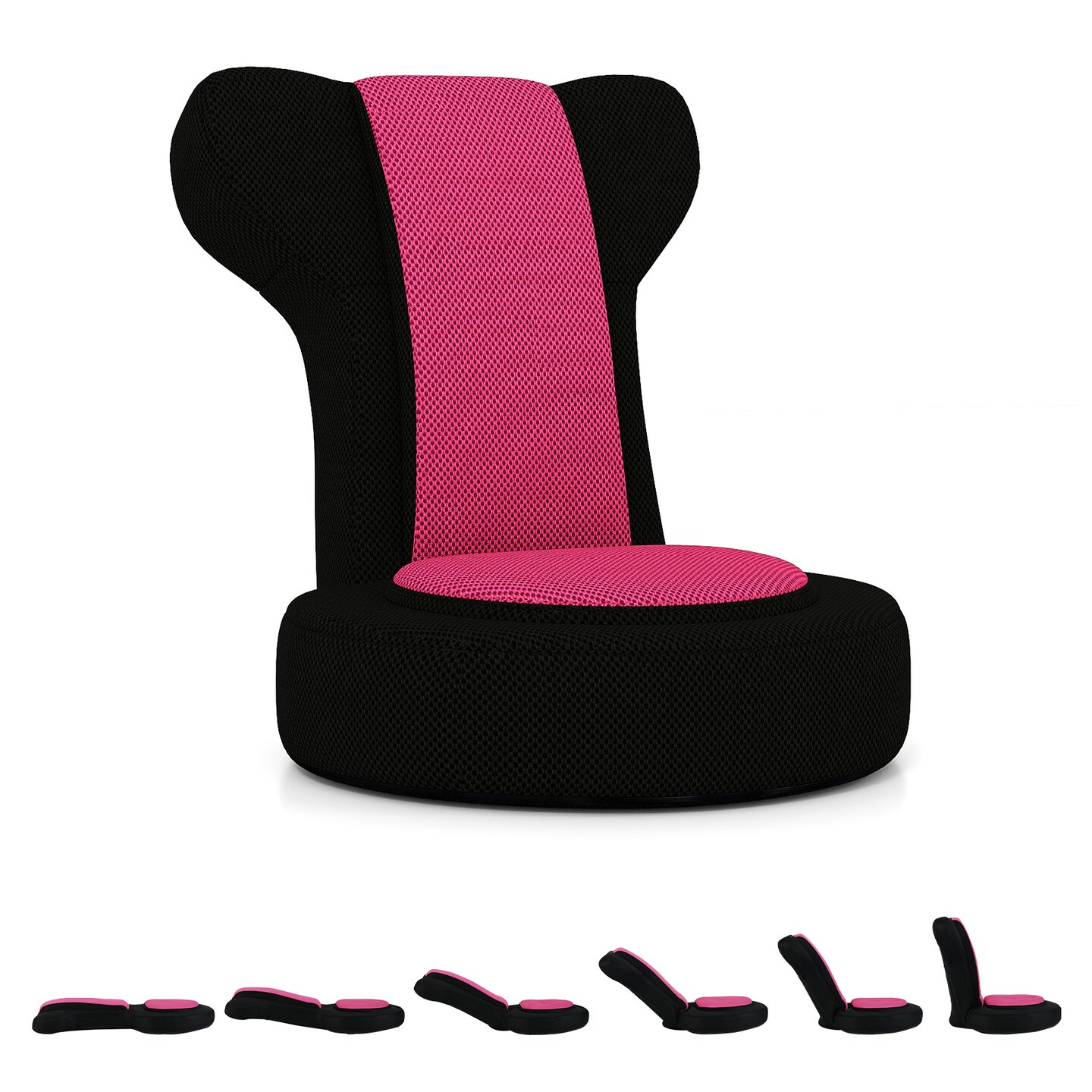 Comfy Floor Gaming Chair with Reclining Backrest and Headrest