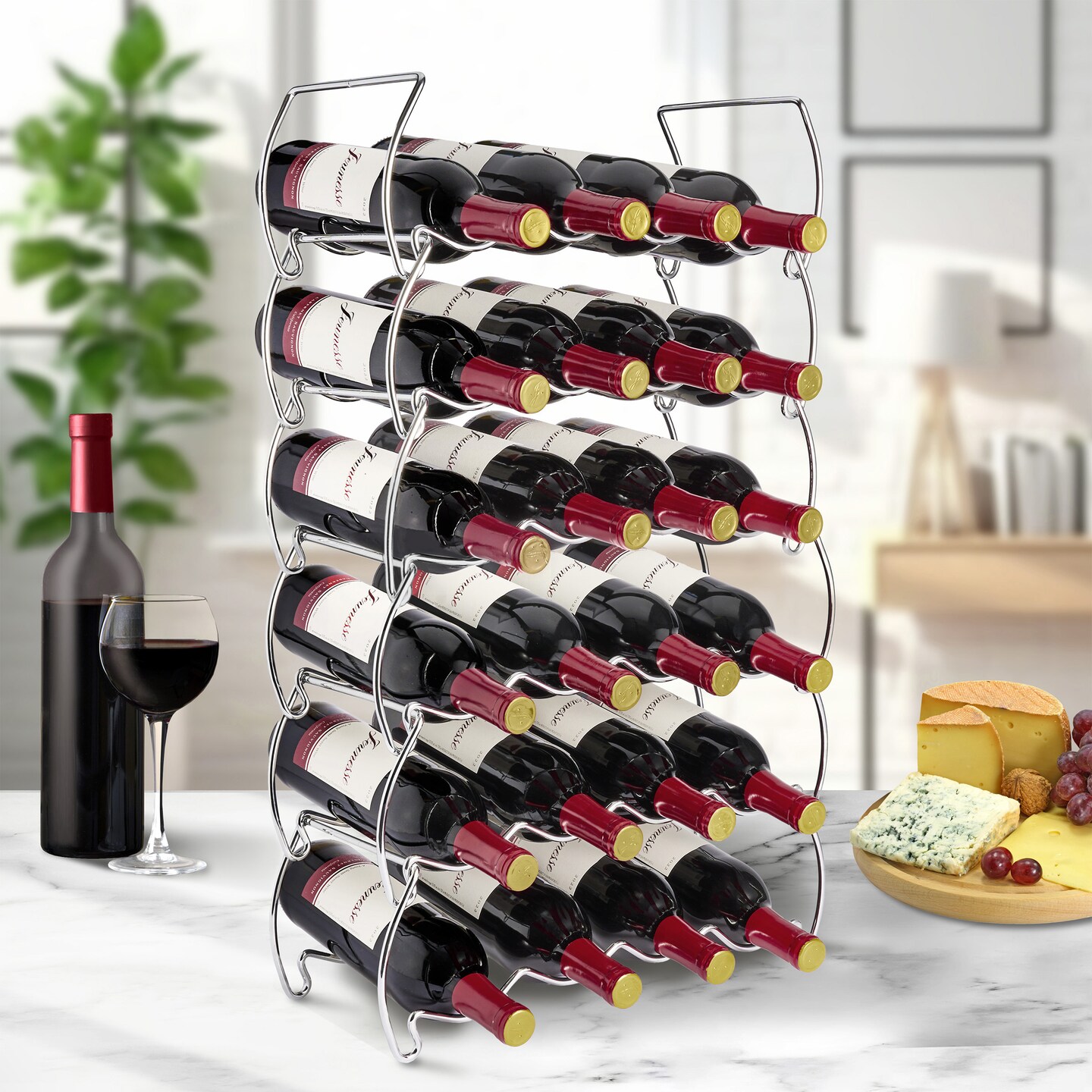 Sorbus Tiered Classic Style Stackable Wine Rack - Perfect for Bar, Wine Cellar, Basement, Cabinet, Pantry, etc