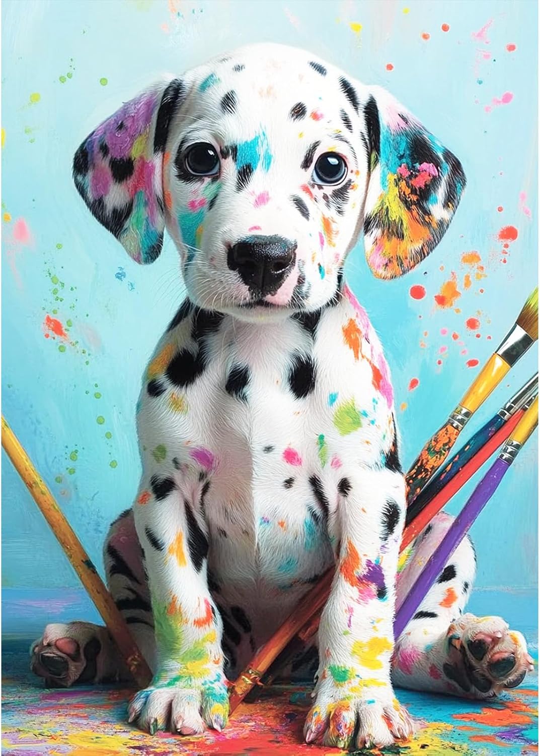 Cute Dog Diamond Painting Kit for Adults – 5D Dalmatian Design, DIY Full Drill Crystal Gem Art for Beginners, Home Wall Decor – 12x16 Inch